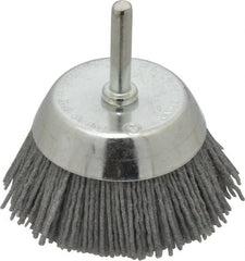 Dico - 2-1/2" Diam, 1/4" Shank Diam, Nylon Fill Cup Brush - Aluminum Oxide Abrasive Material, 0.05 Wire Diam - Exact Tooling