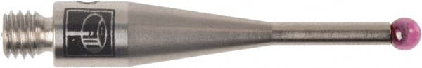 Renishaw - 0.0787 Inch Ball Diameter, Stainless Steel Stem, M3 Thread, Ruby Point Ball Tip CMM Stylus - 0.378 Inch Working Length, 0.05 Inch Stem Diameter, 0.8268 Inch Overall Length - Exact Tooling