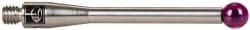 Renishaw - 0.1575 Inch Ball Diameter, Stainless Steel Stem, M3 Thread, Ruby Point Ball Tip CMM Stylus - 1-1/16 Inch Working Length, 0.0984 Inch Stem Diameter, 1.2205 Inch Overall Length - Exact Tooling