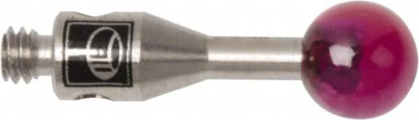 Renishaw - 0.1575 Inch Ball Diameter, Stainless Steel Stem, M2 Thread, Ruby Point Ball Tip CMM Stylus - 0.3937 Inch Working Length, 0.0591 Inch Stem Diameter, 0.3937 Inch Overall Length - Exact Tooling