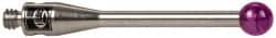 Renishaw - 0.1181 Inch Ball Diameter, Stainless Steel Stem, M2 Thread, Ruby Point Ball Tip CMM Stylus - 0.6693 Inch Working Length, 0.0591 Inch Stem Diameter, 0.7874 Inch Overall Length - Exact Tooling