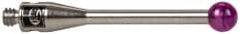 Renishaw - 0.1181 Inch Ball Diameter, Stainless Steel Stem, M2 Thread, Ruby Point Ball Tip CMM Stylus - 0.6693 Inch Working Length, 0.0591 Inch Stem Diameter, 0.7874 Inch Overall Length - Exact Tooling
