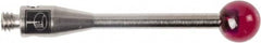 Renishaw - 0.1575 Inch Ball Diameter, Stainless Steel Stem, M2 Thread, Ruby Point Ball Tip CMM Stylus - 0.7874 Inch Working Length, 0.0591 Inch Stem Diameter, 0.7874 Inch Overall Length - Exact Tooling