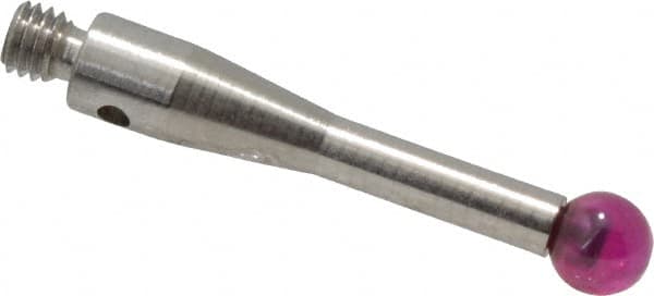 Renishaw - 0.1575 Inch Ball Diameter, Stainless Steel Stem, M3 Thread, Ruby Point Ball Tip CMM Stylus - 0.6772 Inch Working Length, 0.0984 Inch Stem Diameter, 0.8268 Inch Overall Length - Exact Tooling