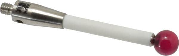 Renishaw - 0.315 Inch Ball Diameter, Ceramic Stem, M4 Thread, Ruby Point Ball Tip CMM Stylus - 1.9685 Inch Working Length, 0.1772 Inch Stem Diameter, 1.9685 Inch Overall Length - Exact Tooling