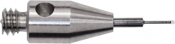 Renishaw - 0.0118 Inch Ball Diameter, Carbide Stem, M2 Thread, Ruby Point Ball Tip CMM Stylus - 0.0787 Inch Working Length, 0.01 Inch Stem Diameter, 0.3937 Inch Overall Length - Exact Tooling