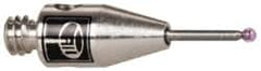 Renishaw - 0.0276 Inch Ball Diameter, Carbide Stem, M2 Thread, Ruby Point Ball Tip CMM Stylus - 0.1575 Inch Working Length, 0.0197 Inch Stem Diameter, 0.3937 Inch Overall Length - Exact Tooling