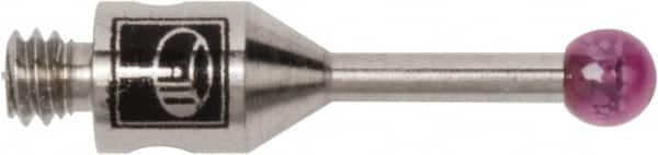 Renishaw - 0.0787 Inch Ball Diameter, Stainless Steel Stem, M2 Thread, Ruby Point Ball Tip CMM Stylus - 0.2362 Inch Working Length, 0.0394 Inch Stem Diameter, 0.3937 Inch Overall Length - Exact Tooling