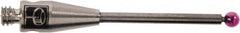 Renishaw - 0.0591 Inch Ball Diameter, Carbide Stem, M2 Thread, Ruby Point Ball Tip CMM Stylus - 1/2 Inch Working Length, 0.0394 Inch Stem Diameter, 0.7874 Inch Overall Length - Exact Tooling