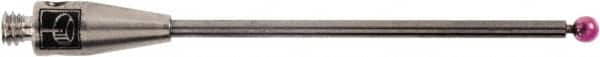 Renishaw - 0.0591 Inch Ball Diameter, Carbide Stem, M2 Thread, Ruby Point Ball Tip CMM Stylus - 0.8858 Inch Working Length, 0.0394 Inch Stem Diameter, 1.1811 Inch Overall Length - Exact Tooling