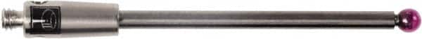 Renishaw - 0.0787 Inch Ball Diameter, Carbide Stem, M2 Thread, Ruby Point Ball Tip CMM Stylus - 0.8858 Inch Working Length, 0.0591 Inch Stem Diameter, 1.1811 Inch Overall Length - Exact Tooling