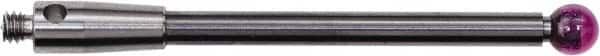 Renishaw - 0.1181 Inch Ball Diameter, Carbide Stem, M2 Thread, Ruby Point Ball Tip CMM Stylus - 1-1/16 Inch Working Length, 0.0787 Inch Stem Diameter, 1.1811 Inch Overall Length - Exact Tooling