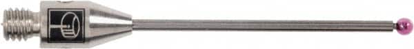 Renishaw - 0.0591 Inch Ball Diameter, Carbide Stem, M3 Thread, Ruby Point Ball Tip CMM Stylus - 0.8858 Inch Working Length, 0.0394 Inch Stem Diameter, 0.7874 Inch Overall Length - Exact Tooling