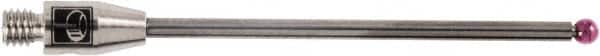 Renishaw - 0.0787 Inch Ball Diameter, Carbide Stem, M3 Thread, Ruby Point Ball Tip CMM Stylus - 1.2795 Inch Working Length, 0.0591 Inch Stem Diameter, 1.5748 Inch Overall Length - Exact Tooling