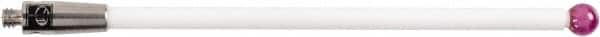 Renishaw - 0.1181 Inch Ball Diameter, Ceramic Stem, M2 Thread, Ruby Point Ball Tip CMM Stylus - 1.8504 Inch Working Length, 0.0787 Inch Stem Diameter, 1.9685 Inch Overall Length - Exact Tooling