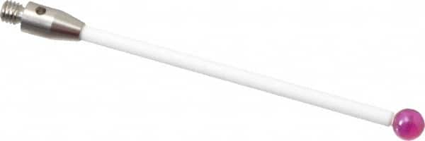 Renishaw - 0.1575 Inch Ball Diameter, Ceramic Stem, M3 Thread, Ruby Point Ball Tip CMM Stylus - 1.811 Inch Working Length, 0.0787 Inch Stem Diameter, 1.9685 Inch Overall Length - Exact Tooling
