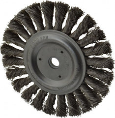 Anderson - 6" OD, 1/2" Arbor Hole, Knotted Stainless Steel Wheel Brush - 1/2" Face Width, 1-7/16" Trim Length, 0.016" Filament Diam, 9,000 RPM - Exact Tooling