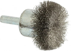 Anderson - 1-1/2" Brush Diam, Crimped, Flared End Brush - 1/4" Diam Shank, 20,000 Max RPM - Exact Tooling
