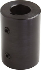 Climax Metal Products - 1-3/4" Inside x 2-3/4" Outside Diam, Set Screw Rigid Coupling with Keyway - 4-1/2" Long x 3/8" Keyway Width x 3/16" Keyway Depth - Exact Tooling