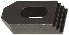 Jergens - 1/2" Stud, Low Carbon Steel, Plain Strap Clamp - 2" Travel, 6" OAL x 1-1/4" Wide x 7/8" High, Black Oxide Finish, Tapered Nose - Exact Tooling