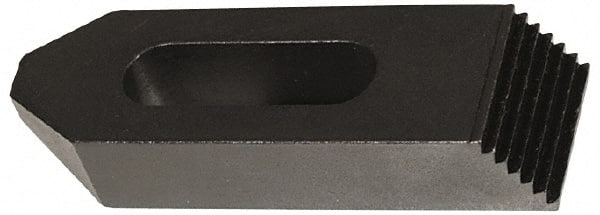Jergens - 5/8" Stud, Low Carbon Steel, Plain Strap Clamp - 2" Travel, 6" OAL x 1-1/2" Wide x 7/8" High, Black Oxide Finish, Tapered Nose - Exact Tooling