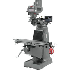 Jet - 9 x 49" 3 hp 230/460V Variable Speed Pulley Control 3 Phase Knee Milling Machine - Exact Tooling