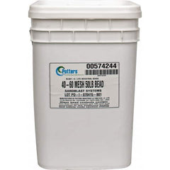Made in USA - Coarse/Medium Grade Smooth Glass Bead - 40 to 60 Grit, 50 Lb Pail - Exact Tooling
