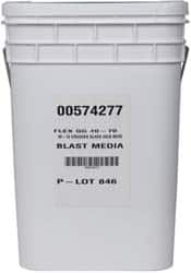 Made in USA - Coarse/Medium Grade Crushed Glass - 40 to 70 Grit, 50 Lb Pail - Exact Tooling