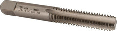 Made in USA - 3/8-16 UNC, H3, 4 Flute, Bright Finish, High Speed Steel, Straight Flute Standard Hand Tap - Bottoming Chamfer, Right Hand Thread, 2-15/16" OAL, 1-1/4" Thread Length, 0.381" Diam, Class 3B - Exact Tooling