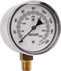 Gast - 1/4" NPT psi Pressure Gauge - 0-60 psi Pressure, 0-400 Millibars - Exact Tooling