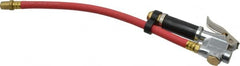 Acme - 90 Max psi Open Check Zinc Inflator Gauge - Straight Push On Chuck, 1/4 FPT, 10 to 90 psi Pressure Range - Exact Tooling