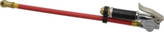 Acme - 90 Max psi Open Check Zinc Inflator Gauge - Swivel Ball Foot Chuck, 1/4 FPT, 10 to 90 psi Pressure Range - Exact Tooling