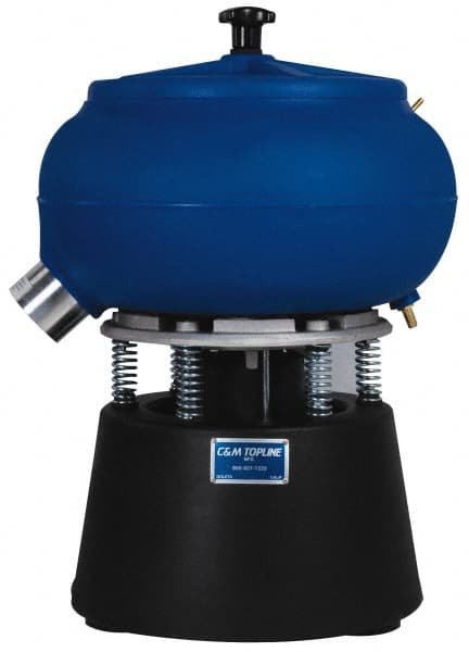 Made in USA - 1/2 hp, Wet/Dry Operation Vibratory Tumbler - Adjustable Amplitude, Flow Through Drain - Exact Tooling