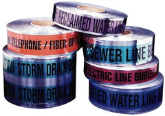 Presco - Caution: Buried Gas Line Below, Detectable Underground Tape - 1,000 Ft. Long x 3 Inch Wide Roll, Polyethylene on Aluminum, 5 mil Thick, Black and Yellow - Exact Tooling