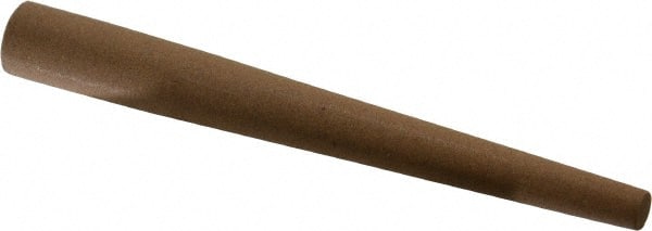 Norton - 4" Long x 1/2" Diam x 1/4" Thick, Aluminum Oxide Sharpening Stone - Round Tapered, Medium Grade - Exact Tooling