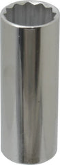 Proto - 1/2" Drive, Deep Hand Socket - 12 Points, 3-1/4" OAL, Chrome Finish - Exact Tooling