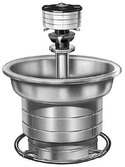 Bradley - Circular, Foot-Controlled, External Drain, 36" Diam, 5 Person Capacity, Stainless Steel, Wash Fountain - 2 GPM, 9" Bowl Depth, 28" High, 304 Material Grade - Exact Tooling