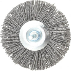 Dico - 4" OD, 1/4" Shank Diam, Nylon Wheel Brush - 1/4" Shank, 80 Grit - Exact Tooling