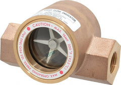 Dwyer - 1/2 Inch, Bronze Body Sight Flow Indicator - 125 Max psi, 4 Inch Overall Length, 200°F - Exact Tooling