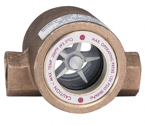 Dwyer - 2 Inch, Bronze Body Sight Flow Indicator - 125 Max psi, 5-1/2 Inch Overall Length, 200°F - Exact Tooling
