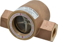 Dwyer - 1/2 Inch, Bronze Body Sight Flow Indicator - 125 Max psi, 4-1/16 Inch Overall Length, 200°F - Exact Tooling