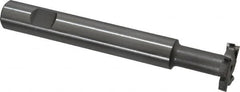 Made in USA - 1" Cut Diam, 3/16" Cut Width, 7/16" Neck Diam, 5/8" Shank Diam, 4-5/16" OAL, M42 Cobalt T-Slot Cutter - Uncoated, Staggered Teeth, 8 Teeth, Weldon Flat - Exact Tooling