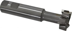 Made in USA - 1-1/2" Cut Diam, 5/8" Cut Width, 23/32" Neck Diam, 1" Shank Diam, 5-5/16" OAL, M42 Cobalt T-Slot Cutter - Uncoated, Staggered Teeth, 8 Teeth, Weldon Flat - Exact Tooling