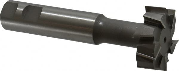Made in USA - 2" Cut Diam, 3/4" Cut Width, 51/64" Neck Diam, 1" Shank Diam, 5-11/16" OAL, M42 Cobalt T-Slot Cutter - Uncoated, Staggered Teeth, 10 Teeth, Weldon Flat - Exact Tooling