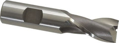 OSG - 3/4", 1-5/16" LOC, 3/4" Shank Diam, 3-9/16" OAL, 2 Flute, Vanadium High Speed Steel Square End Mill - Single End, Uncoated, Spiral Flute, 30° Helix, Centercutting, Right Hand Cut, Right Hand Flute, Series 573 - Exact Tooling