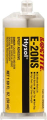 Loctite - 50 mL Cartridge Two Part Epoxy - 20 min Working Time, 2,790 psi Shear Strength, Series E-20NS - Exact Tooling