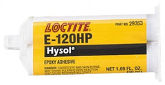 Loctite - 50 mL Cartridge Two Part Epoxy - 120 min Working Time, 4,800 psi Shear Strength, Series E-120HP - Exact Tooling