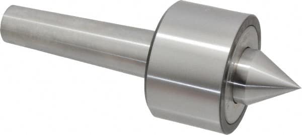 Riten - MT4 Taper Shank, 3" Head Diam 6,000 Lb Capacity Live Center - 4,000 Max RPM, 1-31/32" Head Length, 1-3/8" Point Diam, 1-1/2" Point Len, 2,100 Lb Max Workpc, 7.907" OAL, 1-1/2" Long Tip, Standard Point - Exact Tooling