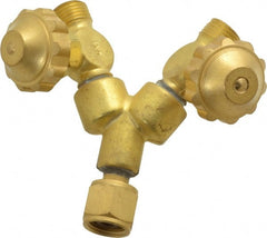 Value Collection - Oxygen, Two Hose to One Regulator - 9/16-18 RHF Inch Thread Inlet, 9/16-18 RHF Inch Thread Outlet - Exact Tooling