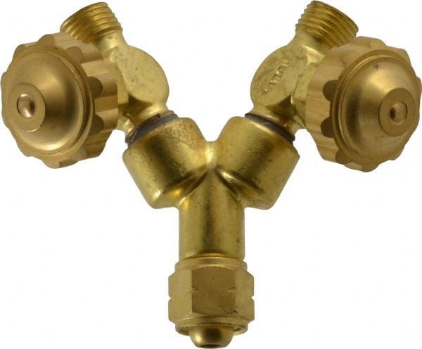 Value Collection - Gas, Two Hose to One Regulator - 9/16-18 LHF Inch Thread Inlet, 9/16-18 LHF Inch Thread Outlet - Exact Tooling
